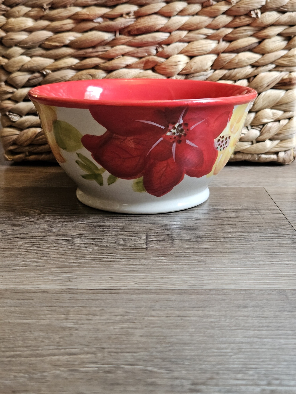 The Pioneer Woman Red and Yellow Poinsettia Ceramic Bowl